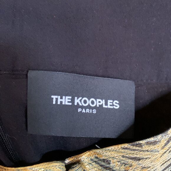 The Kooples Paris gold metallic floral print flared midi skirt - Picture 10 of 11